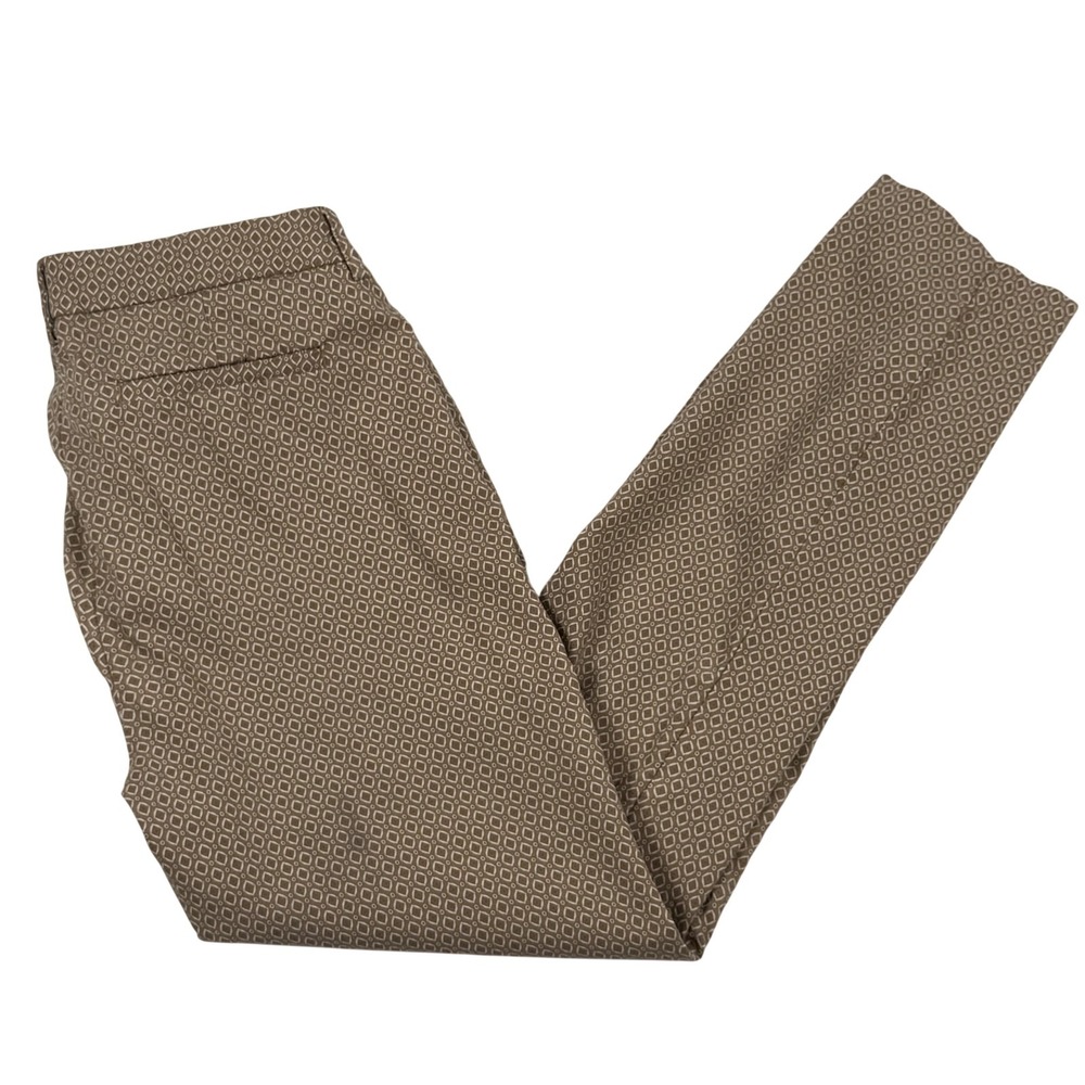 Adrienne Vittadini Pants 8 Geometric Stretch Slim Straight Dressy Career Office